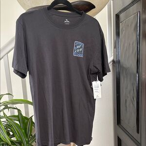 Rip Curl Charcoal Tee with Blue Logo